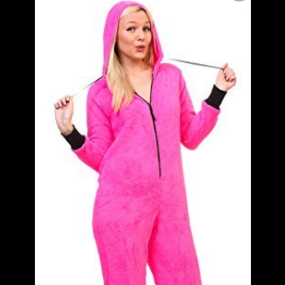 Totally Pink Hot Pink Fleece Onsie Pajama S